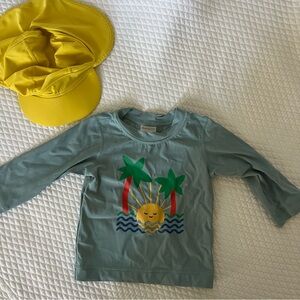Hanna Andersson Rash Guard and Swim/Sun Hat • 6-12mo